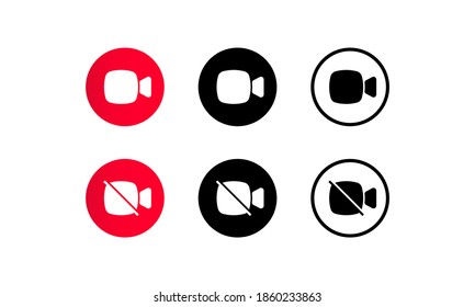 Video Call Icon Set. Video Camera Related Icons. Basic Icons For Video Conference, Webinar And Video Chat.