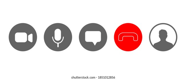 Video call icon set simple design