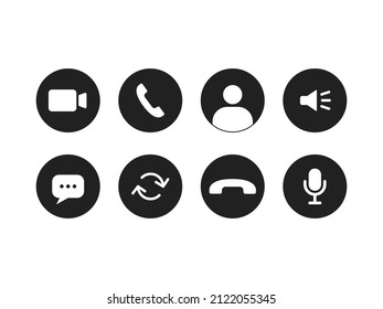 Conjunto de iconos de videollamadas diseño sencillo
