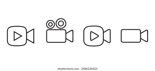 Video call icon set vector illustration, Video chat icon set vector for app and web