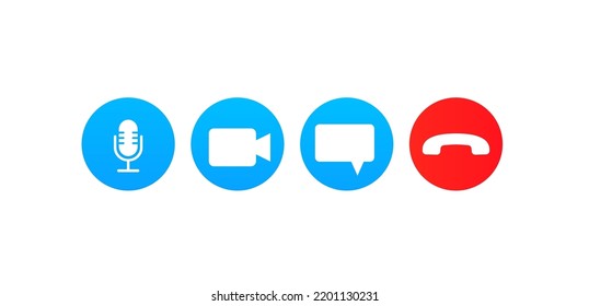 Video call icon set for web sites. Vector illustration