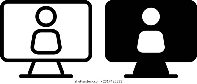 Video call icon sheet, simple trendy flat style line and solid Isolated vector illustration on white background. For apps, logo, websites, symbol , UI, UX, graphic and web design. EPS 10.