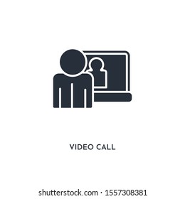 video call icon. simple element illustration. isolated trendy filled video call icon on white background. can be used for web, mobile, ui.