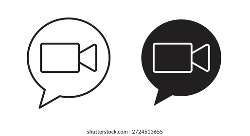 Video Icono de llamada en elemento de logotipo abstracto de Diseño gráfico moderno de tendencia plana simple