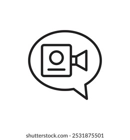 Video Icono de llamada Simple thin outline