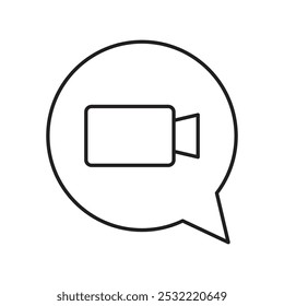 Video call icon. simple thin line icon.
