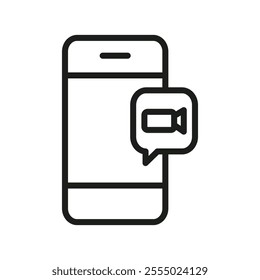 Video call icon Symbol mark in Outline style