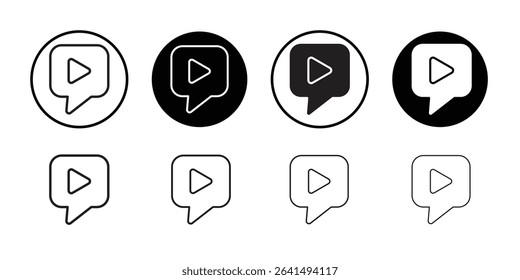 Video call icon Thin line illustration set vector