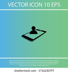 Video Call icon. Vector  Eps 10 . phone with a picture of a person in a video connection Flat Design 