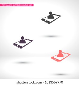 Video Call icon. Vector  Eps 10 . phone with a picture of a person in a video connection Flat Design 