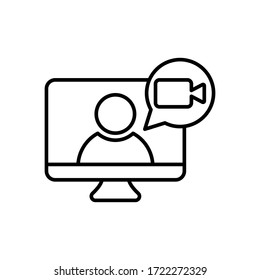 Video Call icon Vector. Video Call icon flat design isolated on white background.