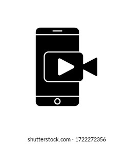 Video Call icon Vector. Video Call icon flat design isolated on white background.
