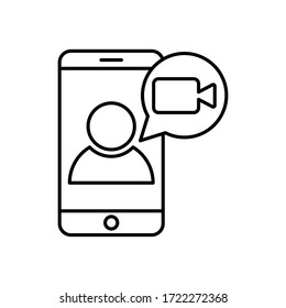 Video Call icon Vector. Video Call icon flat design isolated on white background.