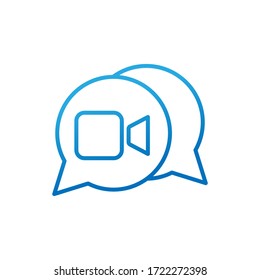 Video Call Icon Vector. Video Call Icon Flat Design Isolated On White Background.