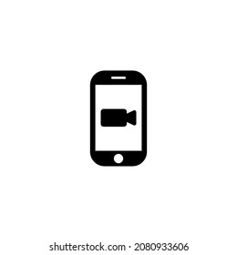 icono de videollamada, símbolo de señal vectorial de videollamadas