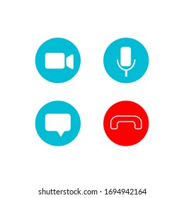 Video call icons set. Vector 