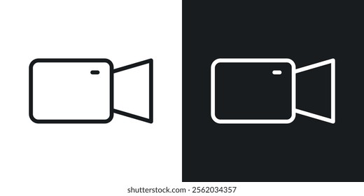 Video call icons. vector set in black colors