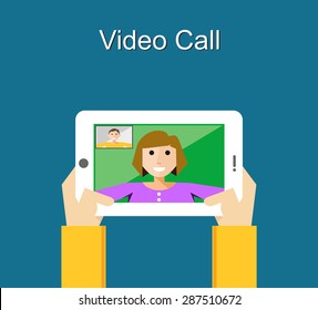 Video call illustration. Video call concept. flat design.