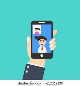 Video call illustration. Video call concept. flat design.