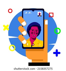video call illustration vector with flat design style
