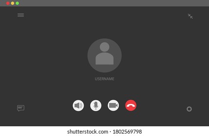 Video call interface concept. Conferencing template. Chat user interface. Vector illustration