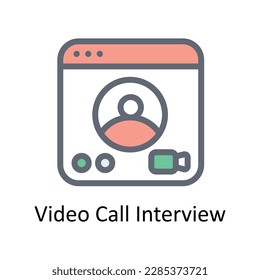 Video Call Interview Vector   Fill outline Icons. Simple stock illustration stock