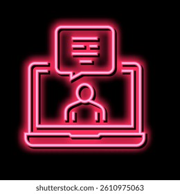 video call laptop app neon light sign vector. video call laptop app illustration