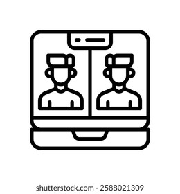 video call line icon. vector icon for your website, mobile, presentation, and logo design.