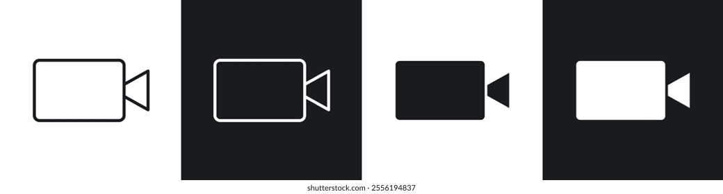 Video call linear icon set for app, and web design.