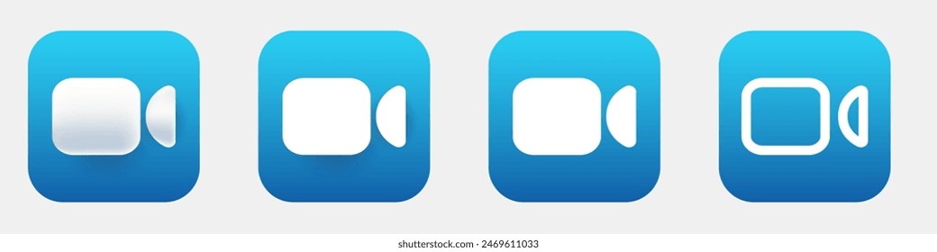 Video call mobile app 3d modern icon. Video chat new style phone application icon