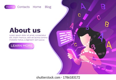 Video-Call Mobile Chat, Concept People Talk, Web-Banner-App. Vektorgrafik