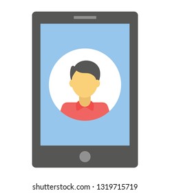 Video call, mobile communication flat icon 