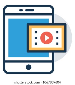 
Video call and mobile communication technology Vector Icon
