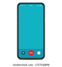 Video call on a smartphone - template