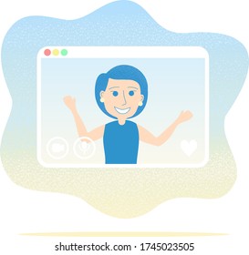 Video Call - Online Video Conference  Illustration 