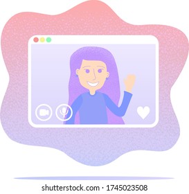 Video Call - Online Video Conference  Illustration 