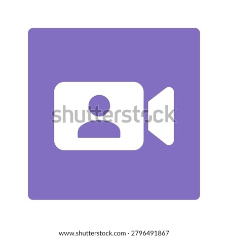 Video Call and Online Conference Webinar Flat App Button Icon