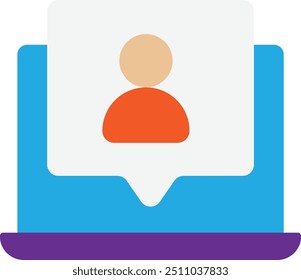 Video Call Online Icon Vector Flat Illustration