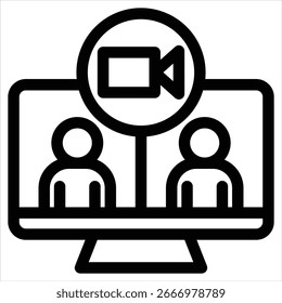 Video Ilustración vectorial de iconos de contorno de llamada