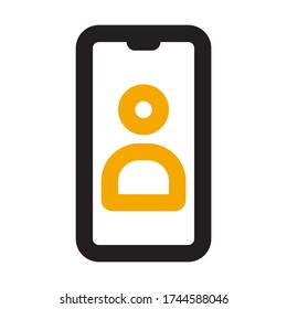 Video call in phone icon line style