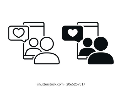 Video call phone icon. Long distance relationship. Illustration vector
