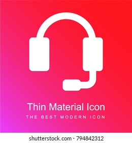 Video call red and pink gradient material white icon minimal design