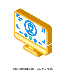 video call screen hybrid work isometric icon vector. video call screen hybrid work sign. isolated symbol illustration