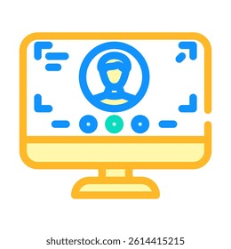 video call screen hybrid work color icon vector. video call screen hybrid work sign. isolated symbol illustration