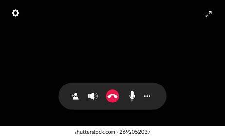 Tela de chamada de vídeo isolada no plano de fundo preto