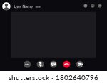 Video Call screen template. video call black Interface for social communicat - vector