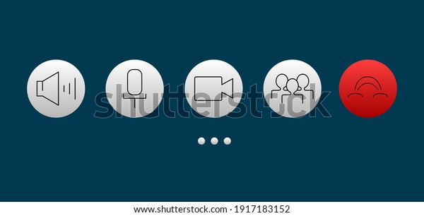 Video call screen template. Video call icons set.\
Vector illustration 8\
eps