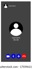  Video call screen template. image vector