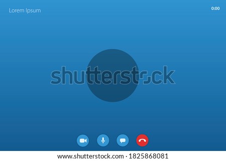 Video call screen template, template for online conference interface. Vector illustration 