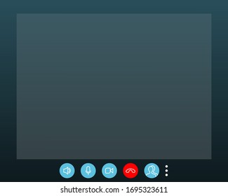 Video call screen template. Vector illustration